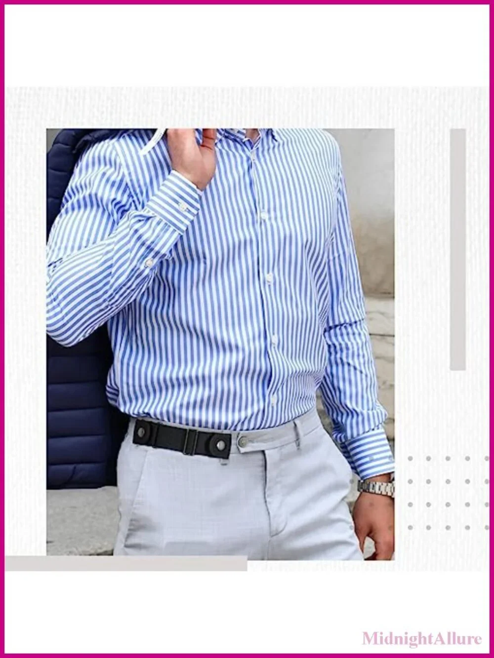 Buckleless Elastic Stretch Belt Adjustable Invisible Belt for Jeans Pants